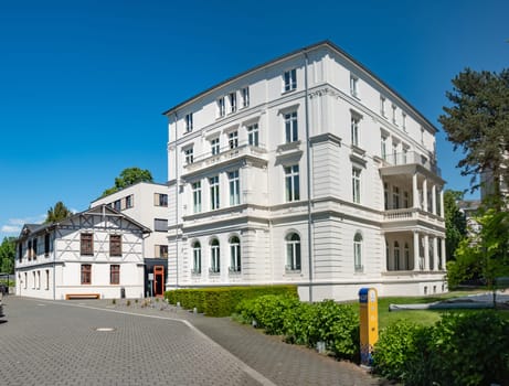 Wiesbaden, Germany - May 31, 2021: headquarter of the Hessischer Städtetag - engl: hessian City organisation - in an old historic villa in Wiesbaden.
