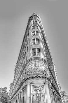 Oakland, USA - May 19, 2022: old historic flatiron building called Lionel Wilson in Oakland.