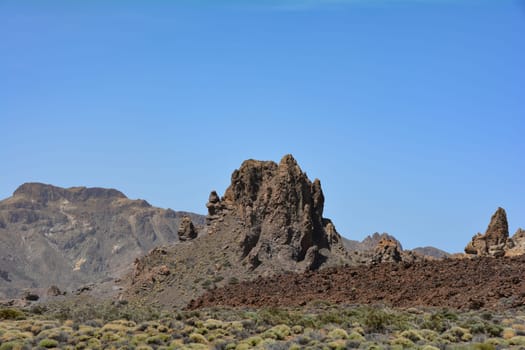 Volcanic landscape in El Teide - Caldera de las Cañadas - National Park on the Canary Island of Tenerife, Spain