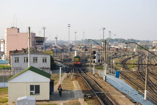 Railway to move trains. a Railway infrastructure