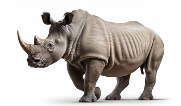 Rhinoceros isolated on white background. artificial art