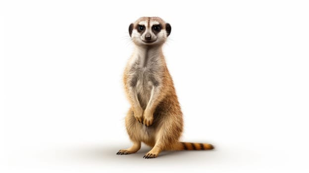 Cute Meerkat isolated over white background. artificial art