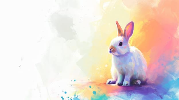 Cute Easter Rabbit with Copyspace for Postcard. artificial art