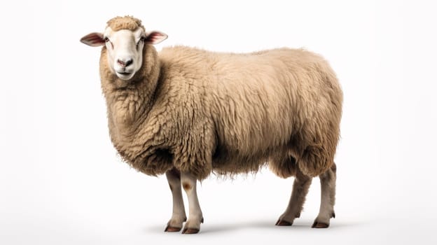 Sheep isolated on white background. generative ai