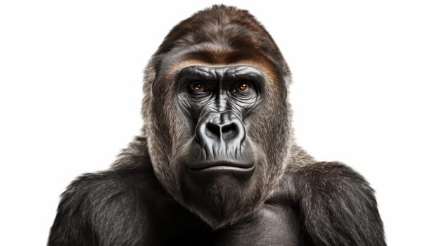 Proud Gorilla isolated on white background. artificial art