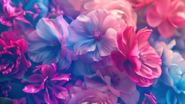Blossoming colors. Created using AI generated technology and image editing software.