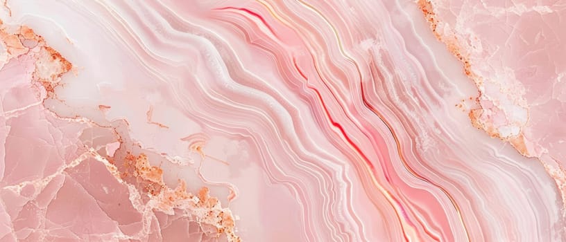 Capturing the essence of tranquility, this image showcases a serene pink marble horizon, with wisps of white and soft textures spreading across the stone like clouds