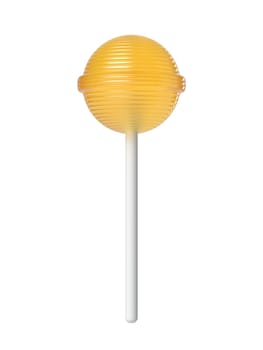 Orange lollipop 3D rendering illustration isolated on white background