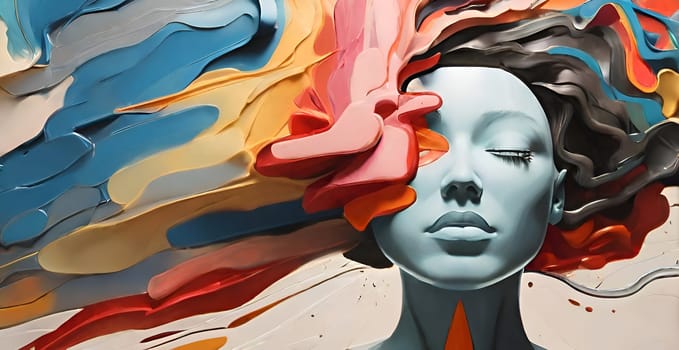 Abstract concept art of menal health problems