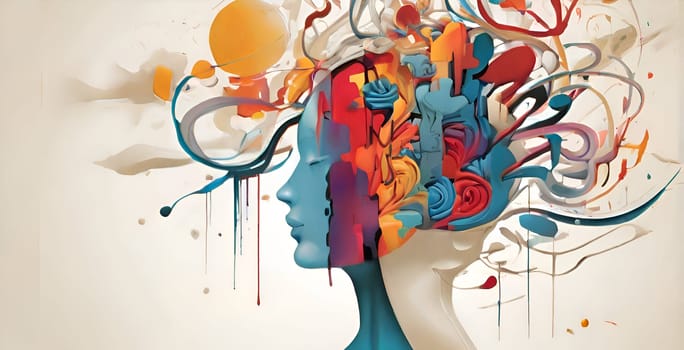 Abstract concept art of menal health problems