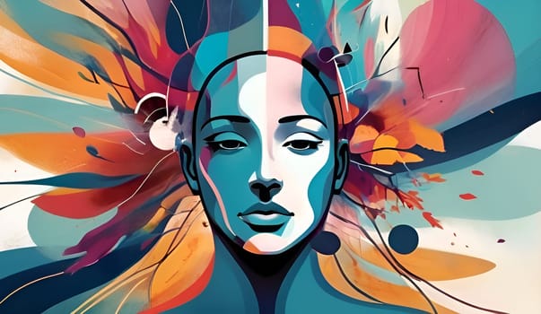 Abstract concept art of menal health problems