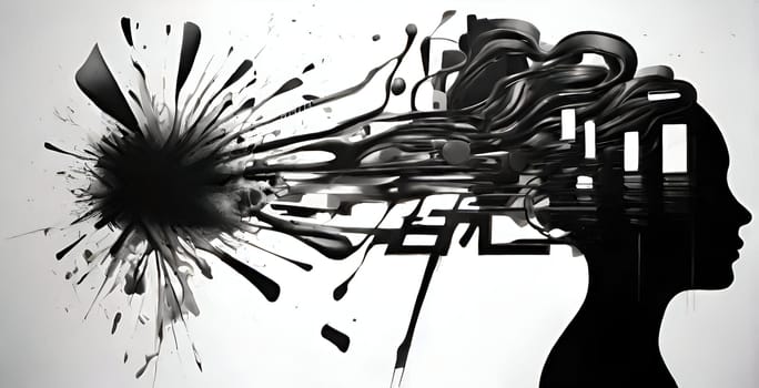 Abstract concept art of menal health problems