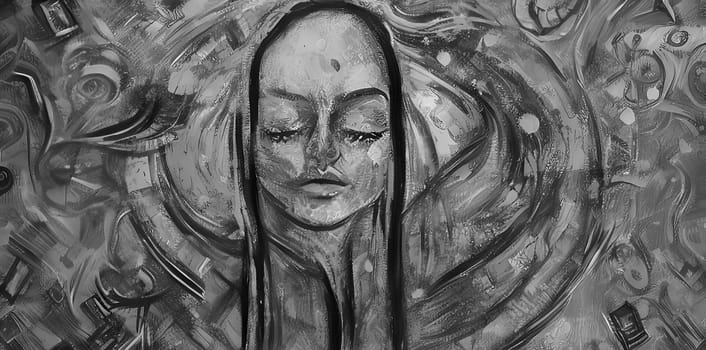 Abstract concept art of menal health problems