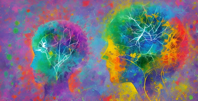 Abstract concept art of menal health problems