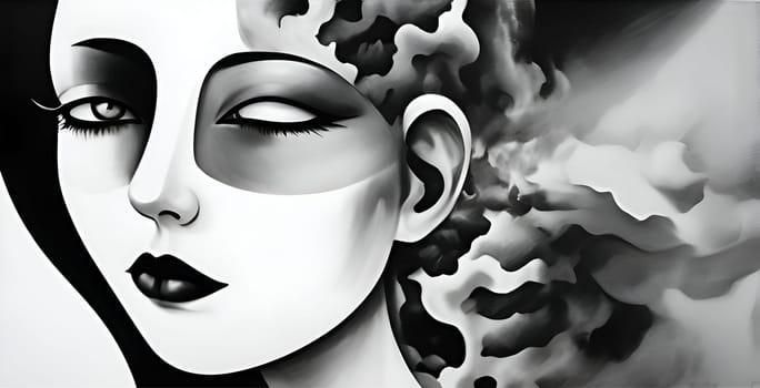 Abstract concept art of menal health problems