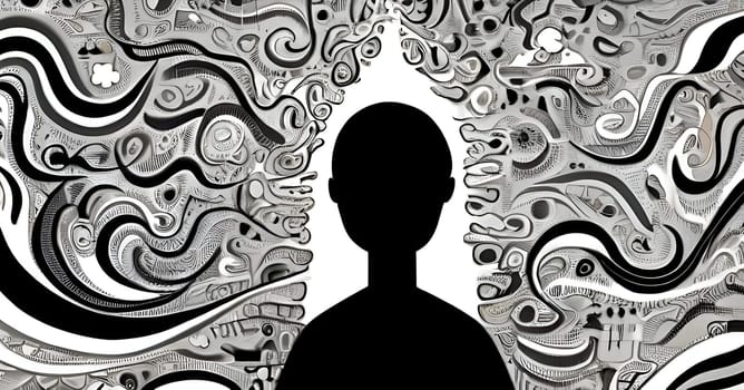 Abstract concept art of menal health problems