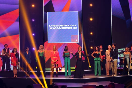 The candidates will be musically welcomed on stage by singer Kamrad at the Miss Germany Awards 2024 - Europapark Rust - The final at Europapark Rust - On Saturday,04 March 2023,the title "Miss Germany"" was awarded for the 20th time in Europapark. 900 guests attended the proclamation at the DOME,and more than 100 media representatives from the press,radio and television were accredited."