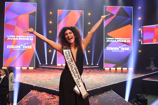 Apameh Schönauer (Berlin),39 years old,successful architect and activist for women's rights wins the election of the Miss Germany Award 2024 - Europapark Rust - The final at Europapark Rust - On Saturday,04 March 2023,the title "Miss Germany"" was awarded for the 20th time in Europapark. 900 guests attended the proclamation at the DOME,and more than 100 media representatives from the press,radio and television were accredited."