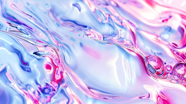 Abstract swirls of pink and blue create a sleek, fluid effect.