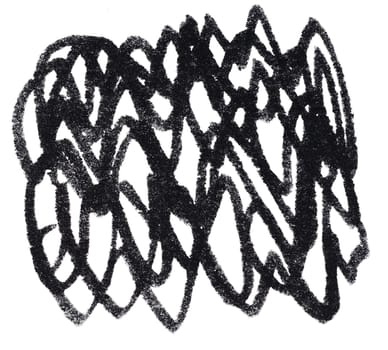 Chaotic lines with black marker, element for designer, close up