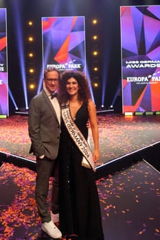 Husband Timo Apameh and his wife,Apameh Schönauer (Berlin),the newly crowned Miss Germany 2024 after the Miss Germany Awards 2024 - Europapark Rust - The final at Europapark Rust - On Saturday,24 February 2024,the title "Miss Germany"" was awarded for the 20th time at Europapark. 900 guests attended the proclamation at the DOME,and more than 100 media representatives from the press,radio and television were accredited."