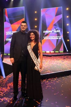 OC boss CEO Max Klemmer and the new Miss Germany,Apameh Schönauer (Berlin),after the election for the Miss Germany Awards 2024 - Europapark Rust - The final at Europapark Rust - On Saturday,04 March 2023,the title "Miss Germany"" was awarded for the 20th time in Europapark. 900 guests attended the proclamation at the DOME,and more than 100 media representatives from the press,radio and television were accredited."