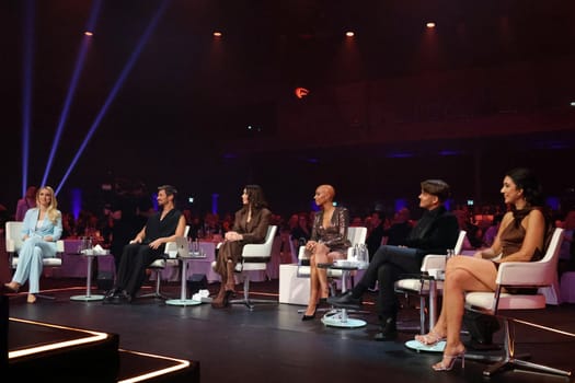 The jury with Nicolas Puschmann,Neda Peemüller,Sharon Battiste,Vivien Wulf,Twenty4Tim,Jil Andert (Jury Miss Germany 2024) at the Miss Germany Awards 2024 - Europapark Rust - The final at Europapark Rust - On Saturday,24 February 2024,the title "Miss Germany"" was awarded for the 20th time at Europapark. 900 guests attended the proclamation at the DOME,and more than 100 media representatives from the press,radio and television were accredited."