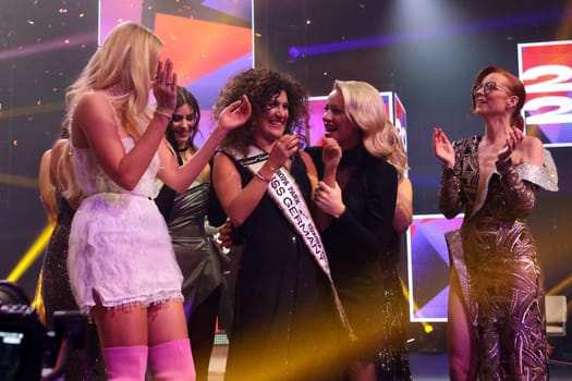 The new Miss Germany 2024,Apameh Schönauer (Berlin),39 years old,successful architect and activist for women's rights,is celebrated by her colleagues after the victory   at the Miss Germany Awards 2024 - Europapark Rust - The final at Europapark Rust - On Saturday,04 March 2023,the title "Miss Germany"" was awarded for the 20th time in Europapark. 900 guests attended the proclamation at the DOME,and more than 100 media representatives from the press,radio and television were accredited."