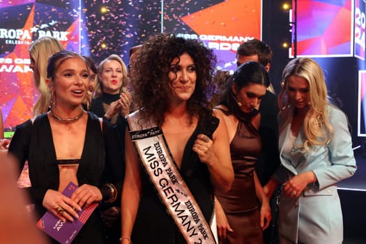 Apameh Schönauer (Berlin),39 years old,successful architect and activist for women's rights wins the election of the Miss Germany Award 2024 - Europapark Rust - The final at Europapark Rust - On Saturday,04 March 2023,the title "Miss Germany"" was awarded for the 20th time in Europapark. 900 guests attended the proclamation at the DOME,and more than 100 media representatives from the press,radio and television were accredited."