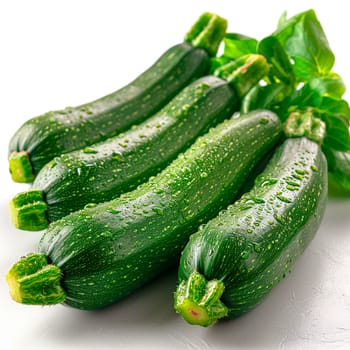 Zucchini isolated on white isolated background AI generated image