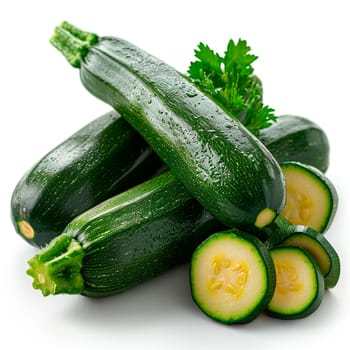 Zucchini isolated on white isolated background AI generated image