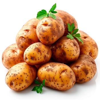 Potato vegetable on white isolated background AI generated image