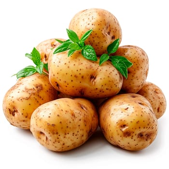 Potato vegetable on white isolated background AI generated image