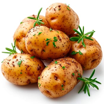 Potato vegetable on white isolated background AI generated image