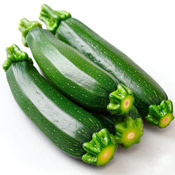 Zucchini isolated on white isolated background AI generated image