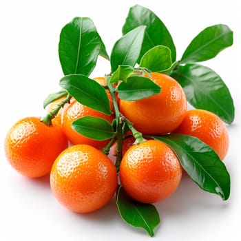 Clementines, citrus fruits on white isolated background AI generated image