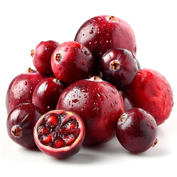 Cranberry berry on white isolated background AI generated image