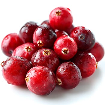 Cranberry berry on white isolated background AI generated image