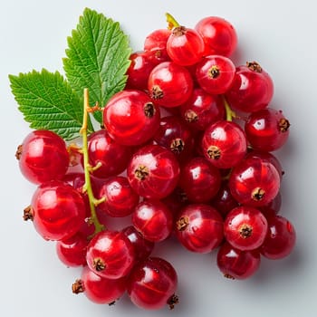 Red currant berry on a white isolated background AI generated image