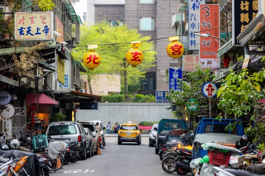 Taiwan 05 April 2023: Chifeng Street in Taipei city