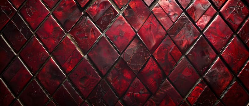This image displays an enigmatic mosaic of geometric tiles set against a dark green backdrop. The depth and mystery of the dark green enhance the intrigue of the geometric patterns