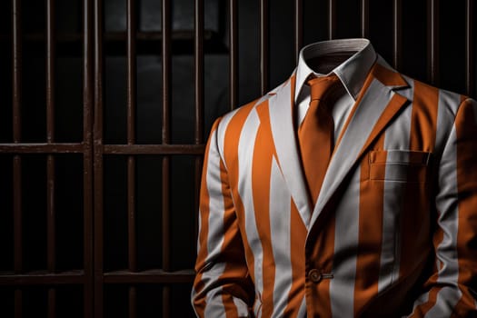 Prisoner suit. Male prison judge. Generate Ai