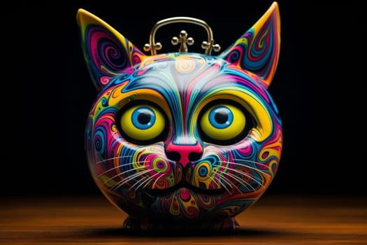 Colorful alarm clock. Color object. Generate Ai