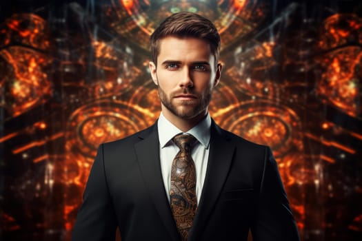 Professional businessman entrepreneur in office building. Executive business manager. Generate ai