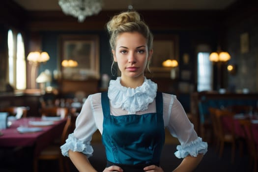 Professional chambermaid. Work home staff. Generate Ai