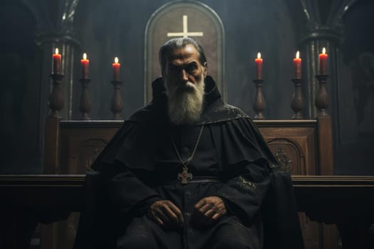 Historical Priest church. American clerical man. Generate Ai