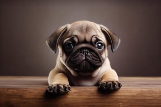 Pug puppy. Animal pet canine breed domestic. Generate Ai