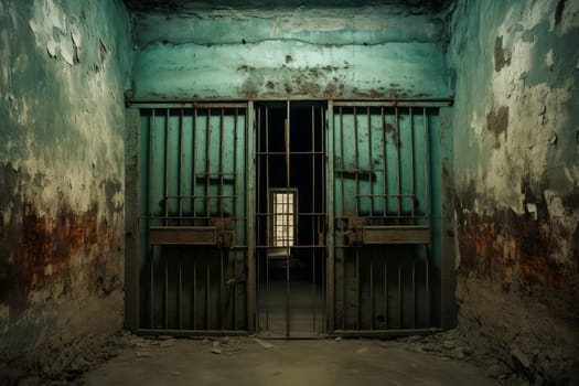 Prison doors old. Detention sentence. Generate Ai