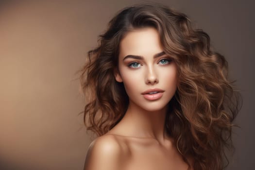 Pretty woman glowing skin model. Female sensual. Generate Ai