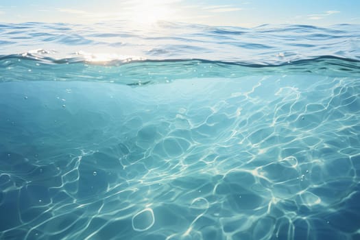 Pristine ocean. Beach travel sky. Generate Ai